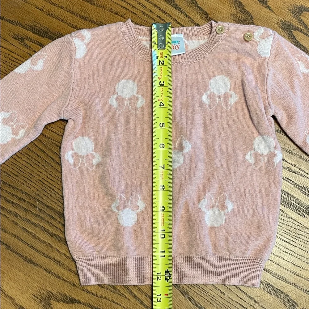 Disney Baby Pink Blush Knit Minnie Mouse Sweater size 6-9 mo